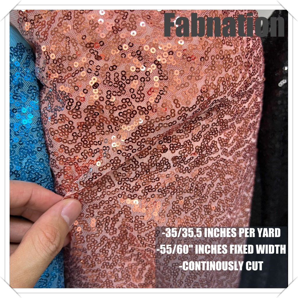 Fully Sequins Tulle Sequence Fabric 54/60 Inches Width For Backdrop, Table Cloth and Gown Per Yard