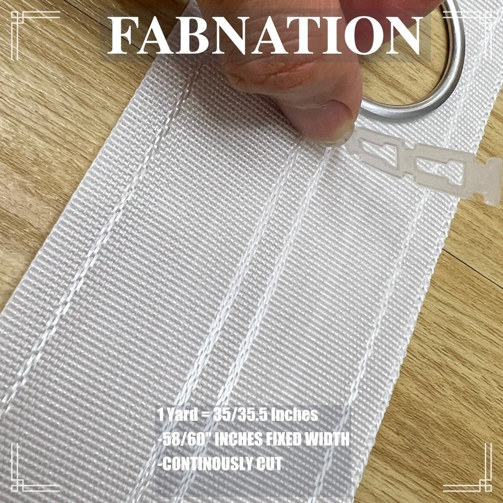 CURTAIN RINGS / GROMMET / SOLD PER YARD = 5 HOLES AND 5 RINGS / Fabnation