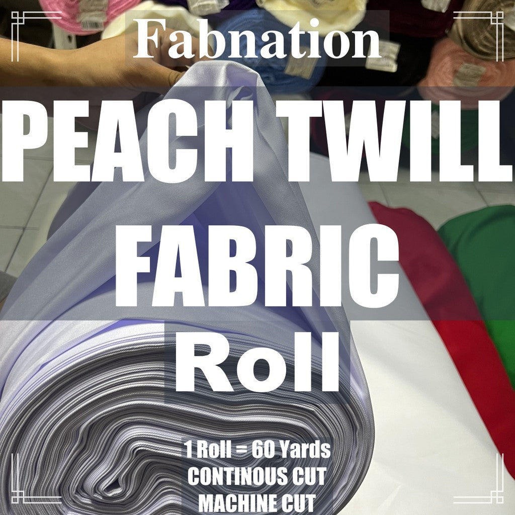 PEACH TWILL PER ROLL = 60 YARDS FABRIC CLOTH RAW TELA  58/60 INCH FIXED WIDTH/ FABNATION
