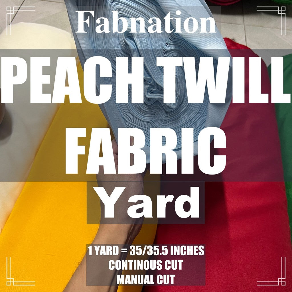 PEACH TWILL FABRIC RAW FABRIC 35/35.5 INCHES LENGTH PER YARD 58/60 INCH FIXED WIDTH