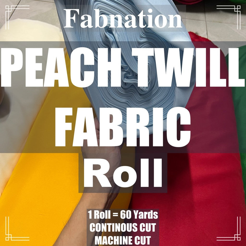 PEACH TWILL PER ROLL = 60 YARDS FABRIC CLOTH RAW TELA  58/60 INCH FIXED WIDTH/ FABNATION