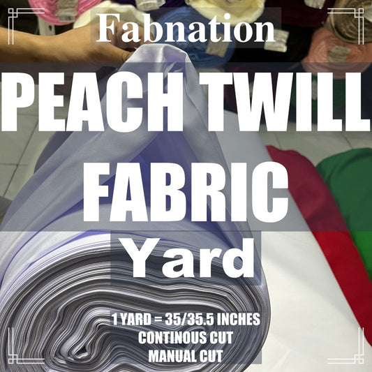 PEACH TWILL FABRIC RAW FABRIC 35/35.5 INCHES LENGTH PER YARD 58/60 INCH FIXED WIDTH
