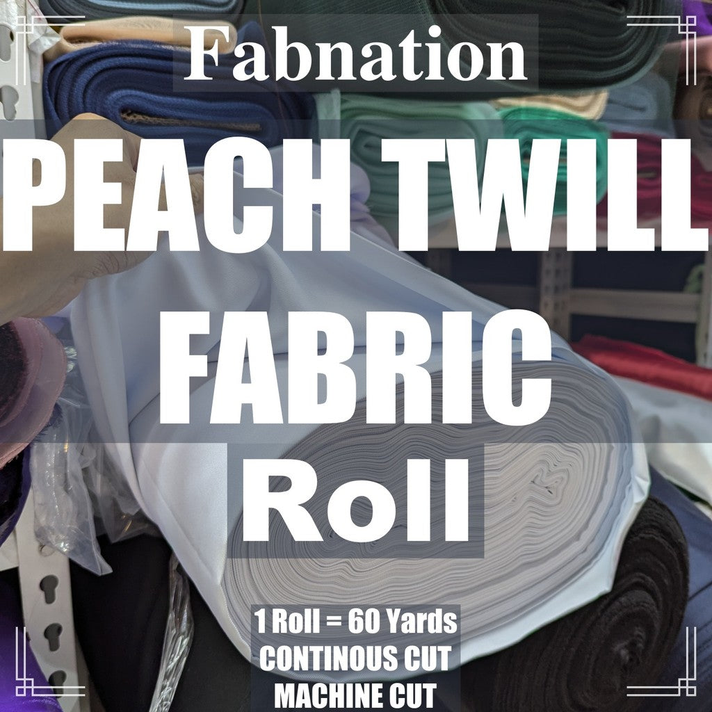 PEACH TWILL PER ROLL = 60 YARDS FABRIC CLOTH RAW TELA  58/60 INCH FIXED WIDTH/ FABNATION