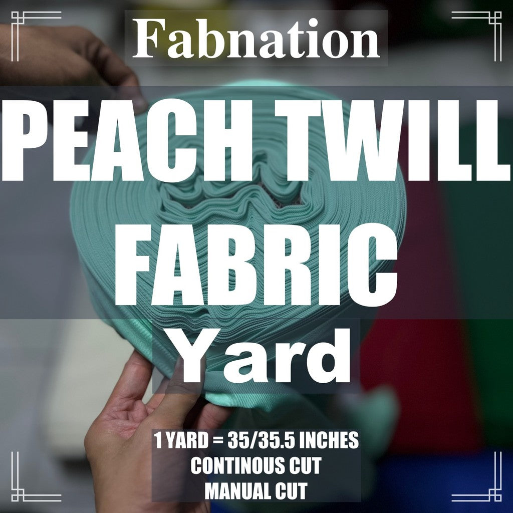 PEACH TWILL FABRIC RAW FABRIC 35/35.5 INCHES LENGTH PER YARD 58/60 INCH FIXED WIDTH