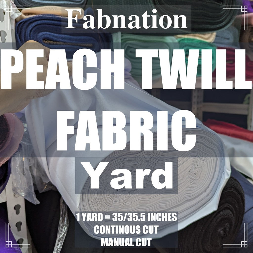 PEACH TWILL FABRIC RAW FABRIC 35/35.5 INCHES LENGTH PER YARD 58/60 INCH FIXED WIDTH