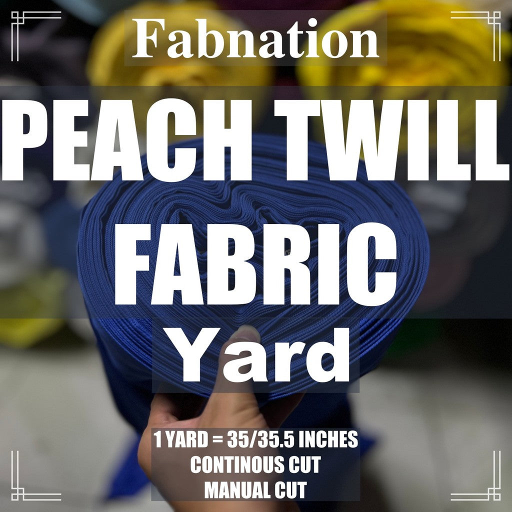 PEACH TWILL FABRIC RAW FABRIC 35/35.5 INCHES LENGTH PER YARD 58/60 INCH FIXED WIDTH