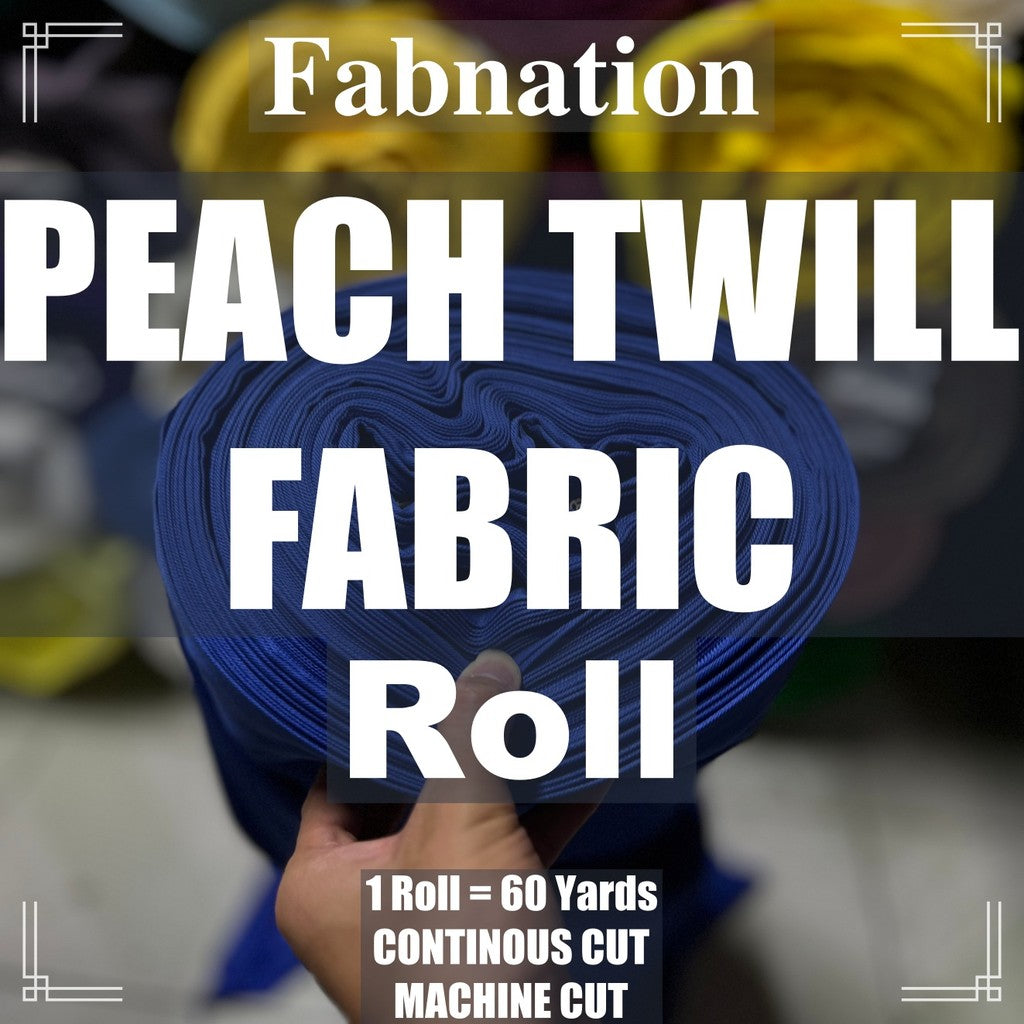 PEACH TWILL PER ROLL = 60 YARDS FABRIC CLOTH RAW TELA  58/60 INCH FIXED WIDTH/ FABNATION