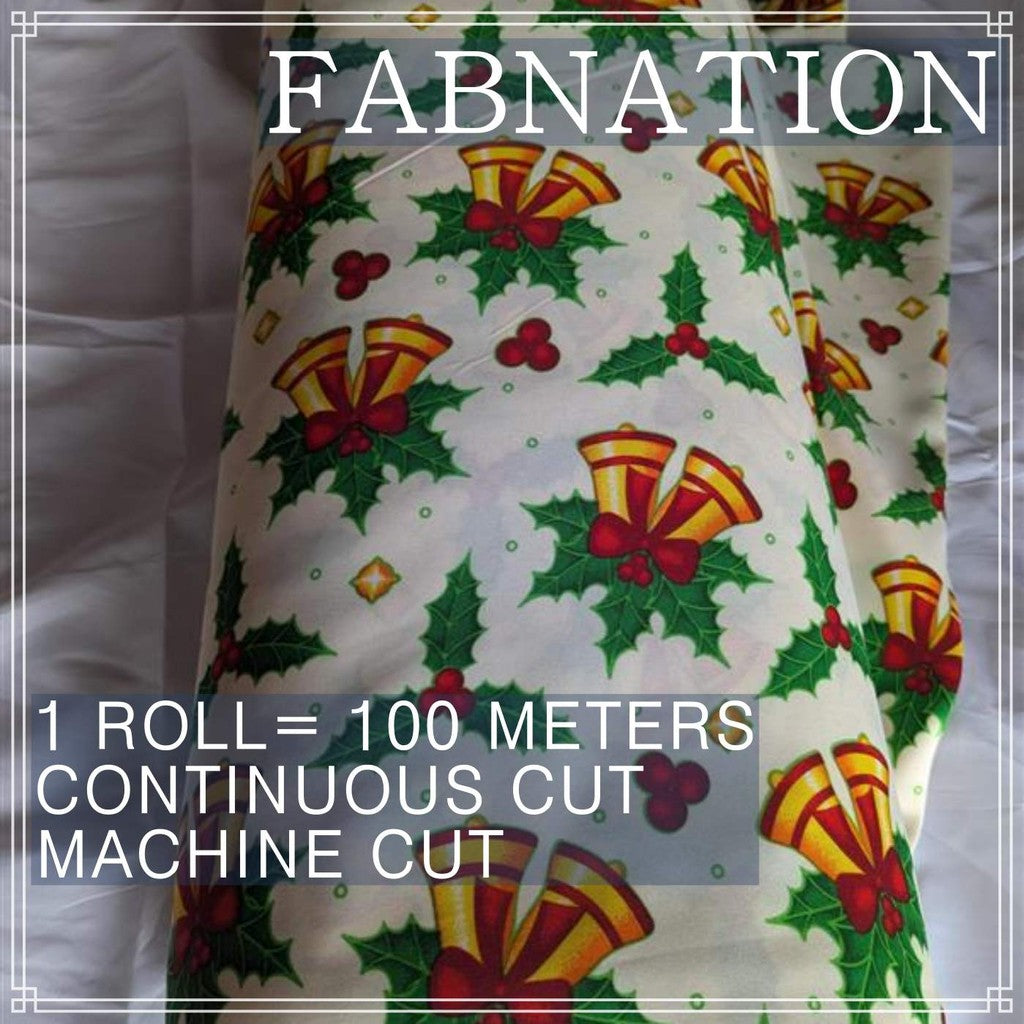 CHRISTMAS CRETONA PRINTED FABRIC DECOR PER ROLL IS 100 METERS AND FIXED 64 INCH FIXED WIDTH