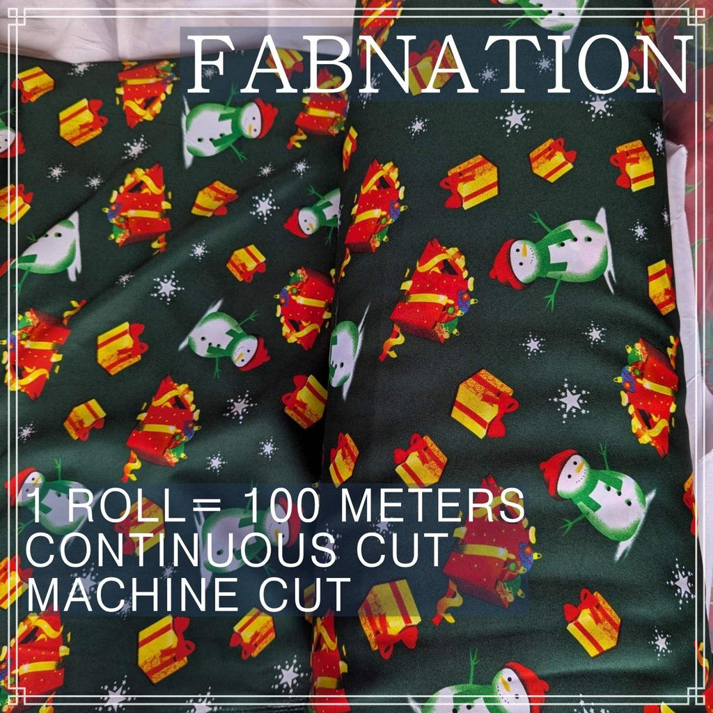 CHRISTMAS CRETONA PRINTED FABRIC DECOR PER ROLL IS 100 METERS AND FIXED 64 INCH FIXED WIDTH