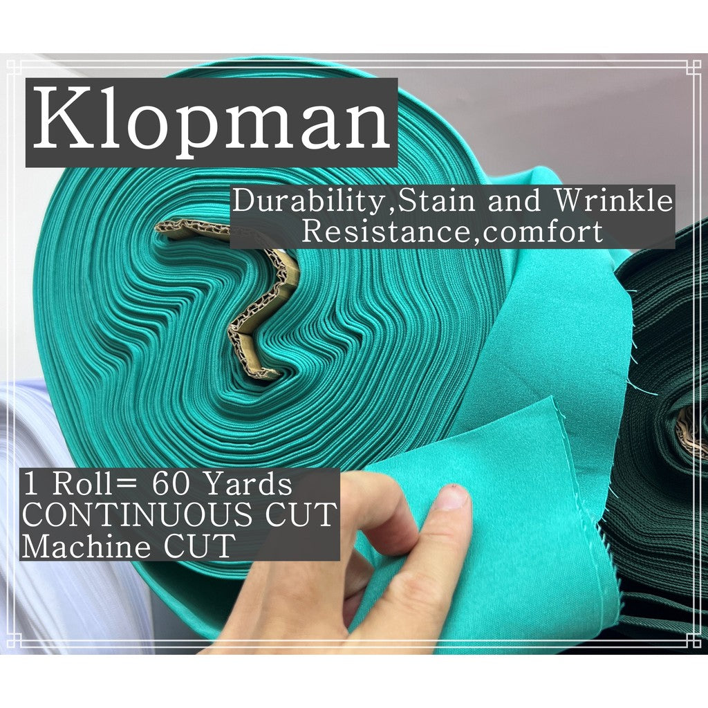 KLOPMAN CLOTHMAN FABRIC PER ROLL IS 60 YARDS AND 60 INCHES FIXED WIDTH BYFABNATION