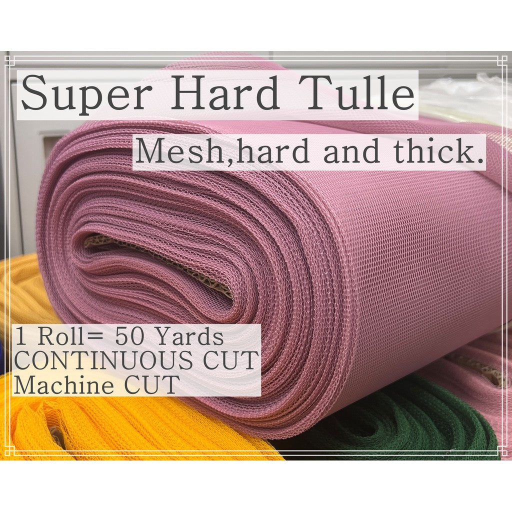 SUPER HARD TULLE PER ROLL IS 50 PER YARDS 60 INCHES FIXED WIDTH BY FABNATION