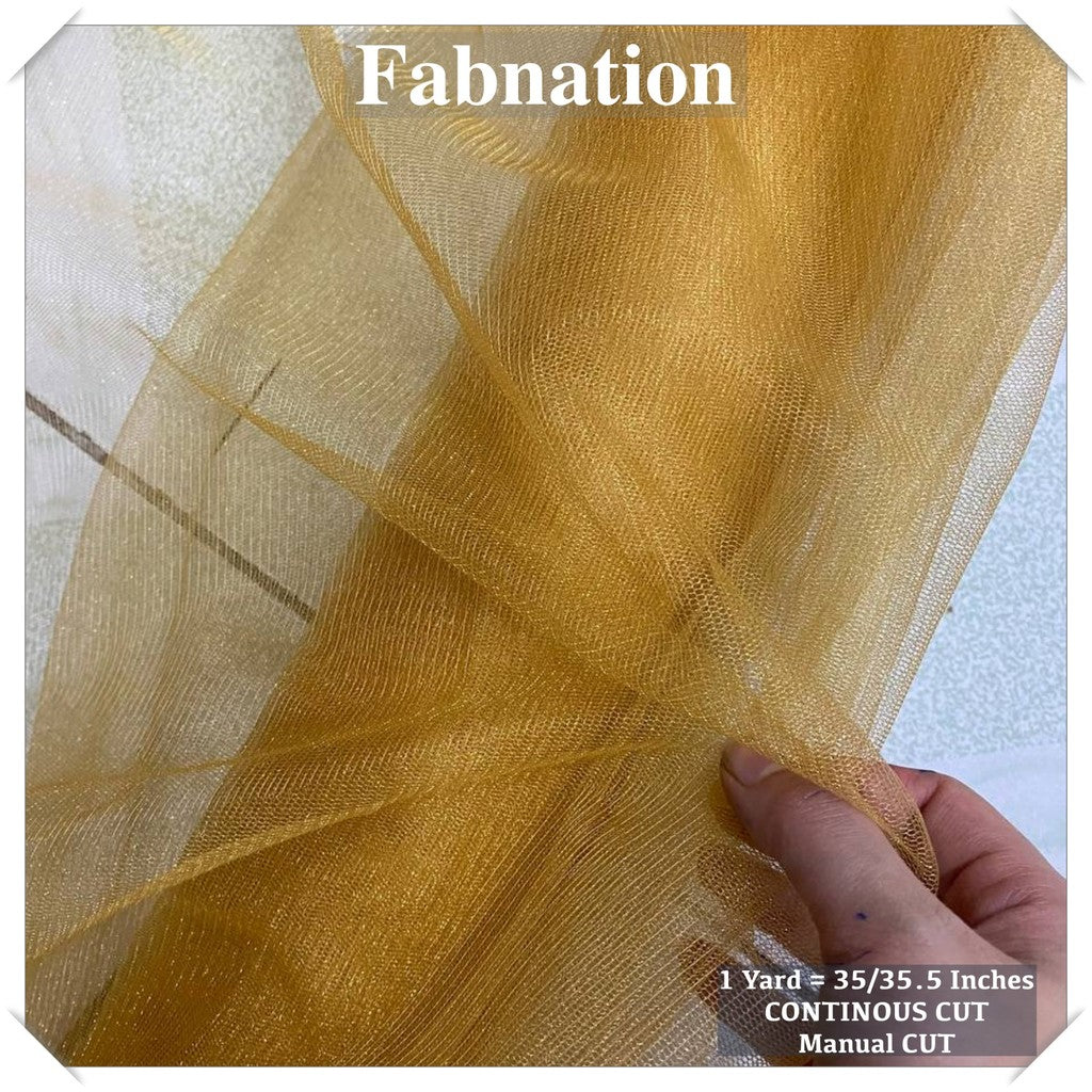 Metallic Tulle Silk Per Yard 36 inches by 60 inches FIXED width FABNATION