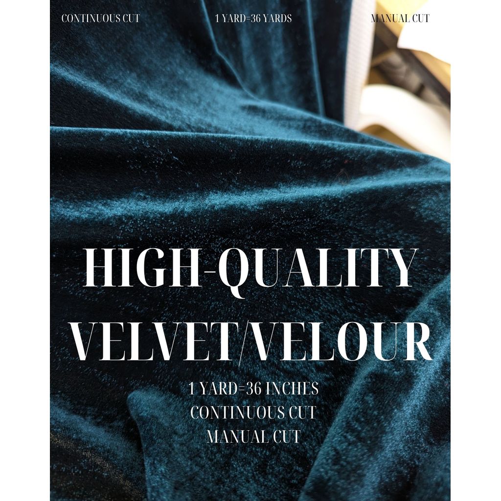 HIGH QUALITY VELVET/VELOUR FABRIC PER YARD IS 36 INCHES LENGTH WITH FIXED 63/65 WIDTH BY FABNATION