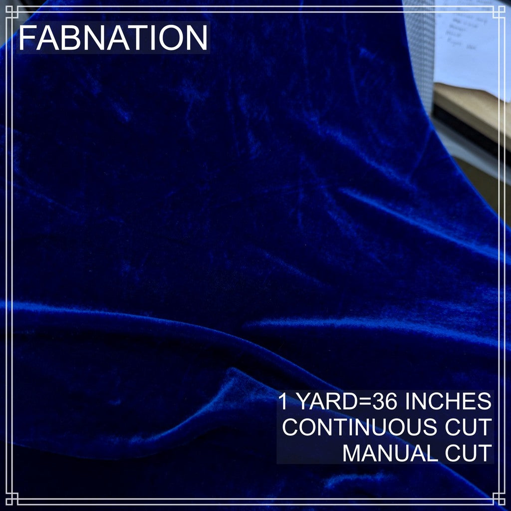 HIGH QUALITY VELVET/VELOUR FABRIC PER YARD IS 36 INCHES LENGTH WITH FIXED 63/65 WIDTH BY FABNATION