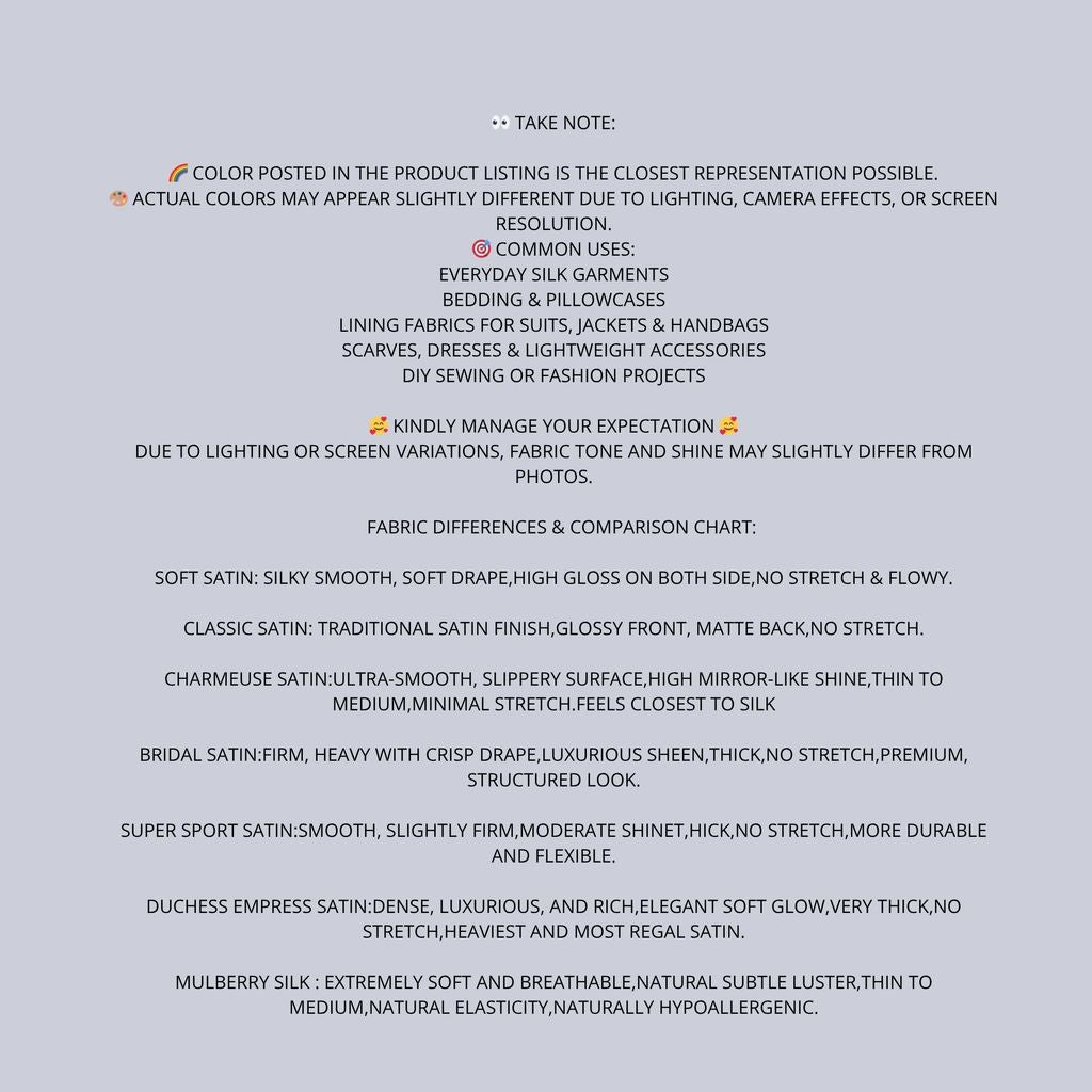 MULBERRY SILK FABRIC PER YARD IS 36 INCHES AND FIXED WIDTH 60 INCHES BY FABNATRION