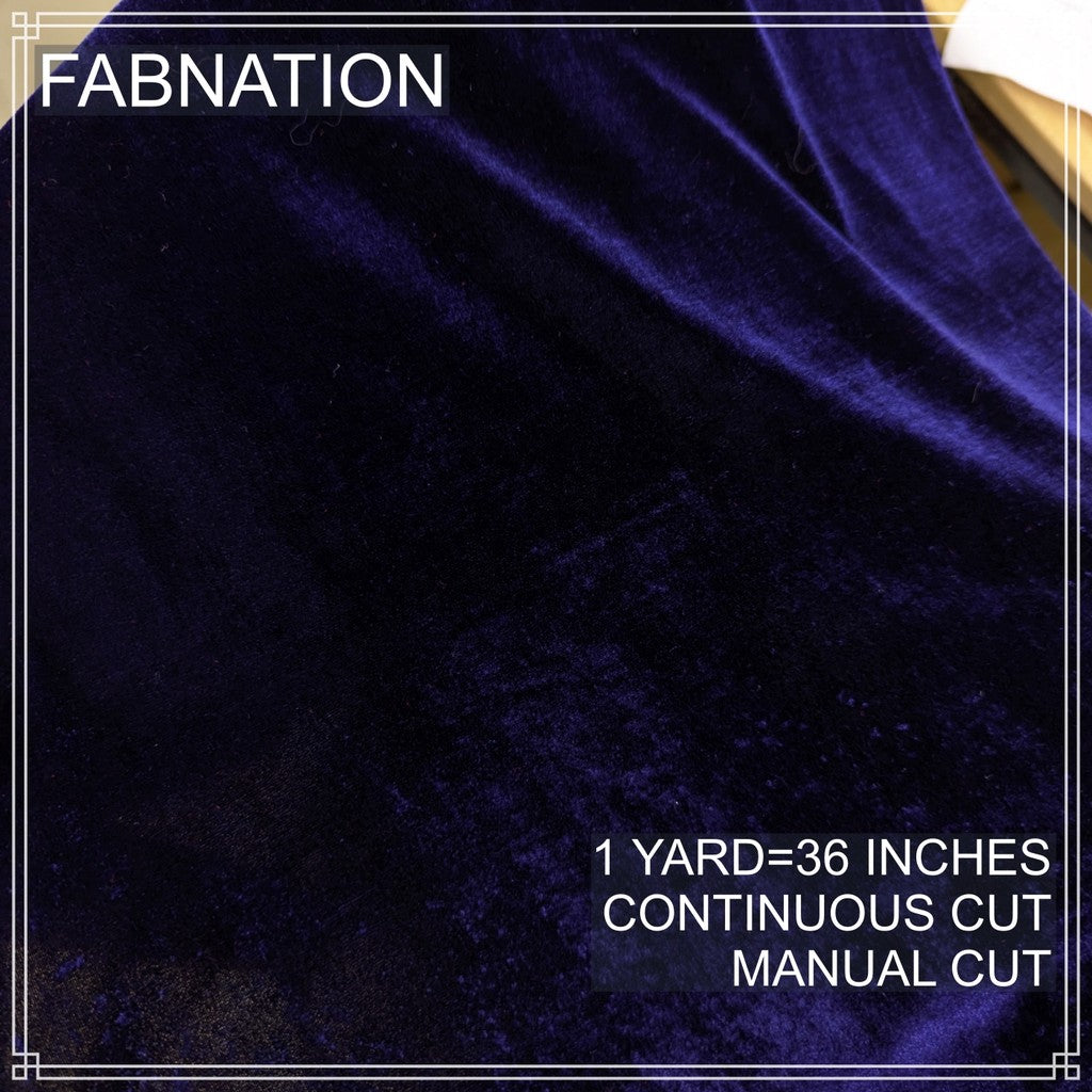 HIGH QUALITY VELVET/VELOUR FABRIC PER YARD IS 36 INCHES LENGTH WITH FIXED 63/65 WIDTH BY FABNATION