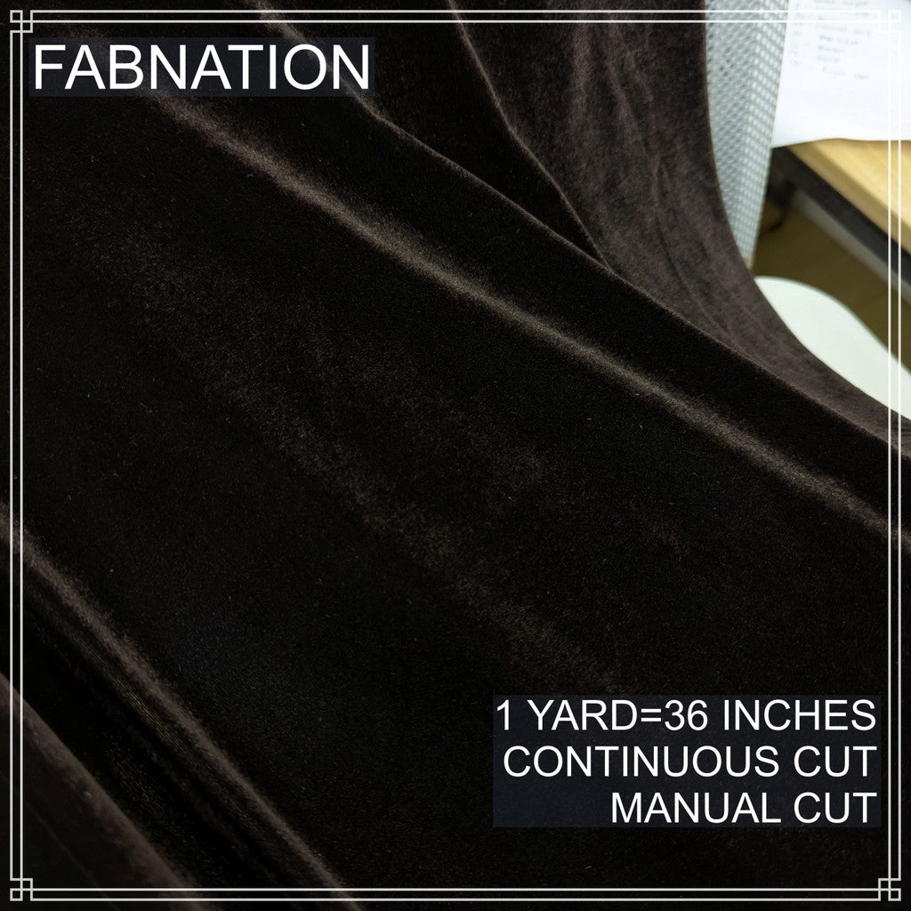 HIGH QUALITY VELVET/VELOUR FABRIC PER YARD IS 36 INCHES LENGTH WITH FIXED 63/65 WIDTH BY FABNATION