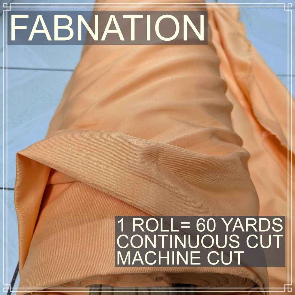 PEACH TWILL PER ROLL = 60 YARDS FABRIC CLOTH RAW TELA  58/60 INCH FIXED WIDTH/ FABNATION