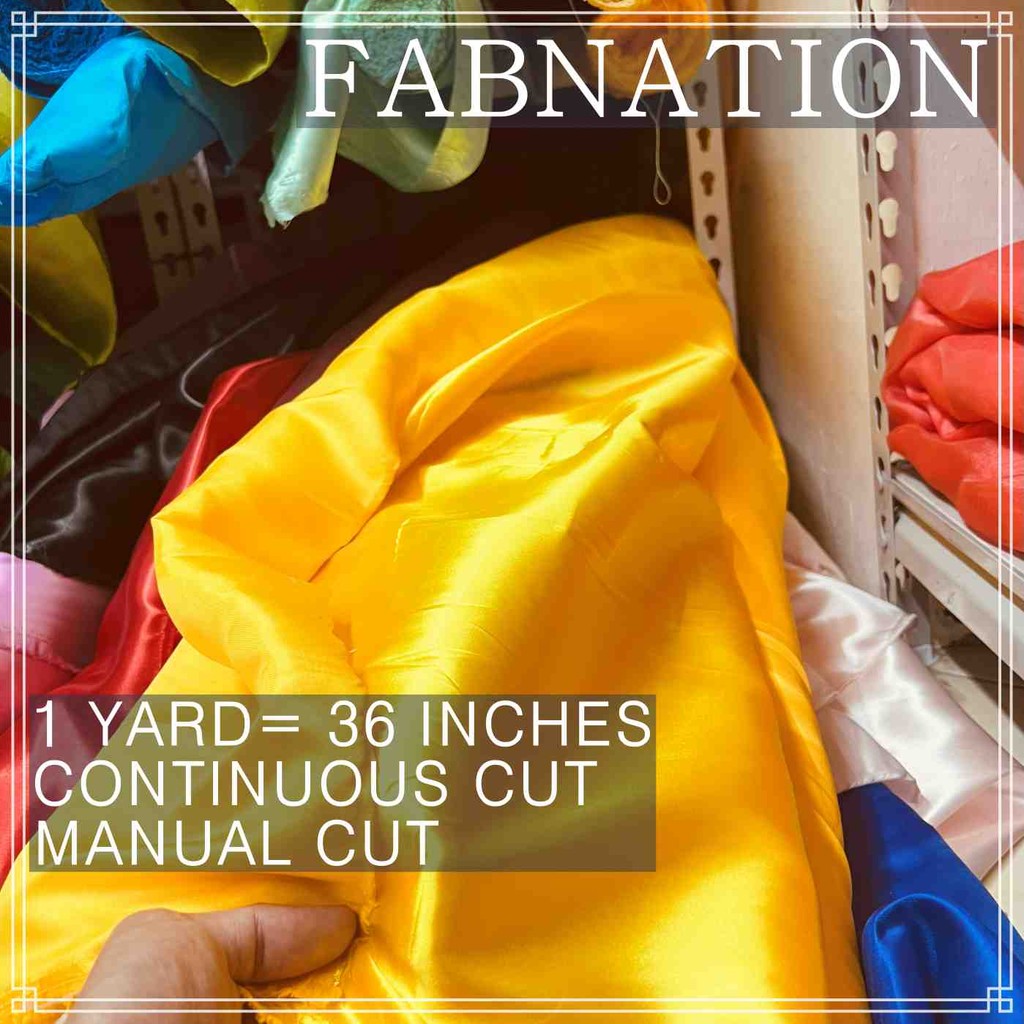 CLASSIC SATIN FABRIC PER YARD IS 36 INCHES LENGTH AND FIXED 60 INCHES WIDTH BY FABNATION