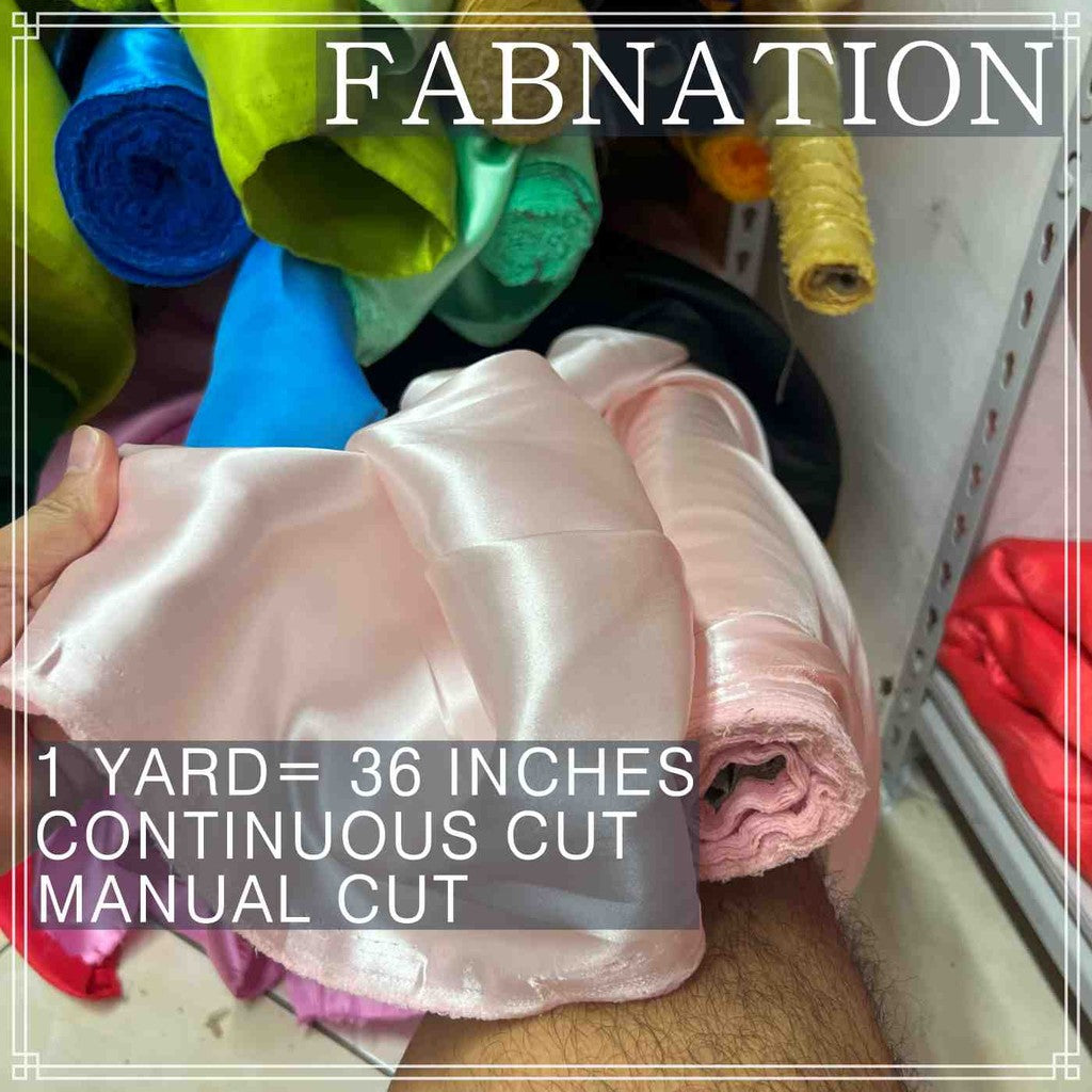 CLASSIC SATIN FABRIC PER YARD IS 36 INCHES LENGTH AND FIXED 60 INCHES WIDTH BY FABNATION