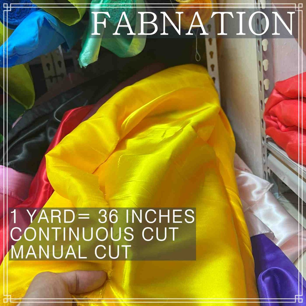 CLASSIC SATIN FABRIC PER YARD IS 36 INCHES LENGTH AND FIXED 60 INCHES WIDTH BY FABNATION