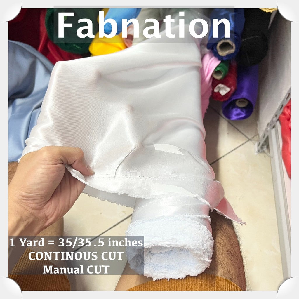 CLASSIC SATIN FABRIC PER YARD IS 36 INCHES LENGTH AND FIXED 60 INCHES WIDTH BY FABNATION