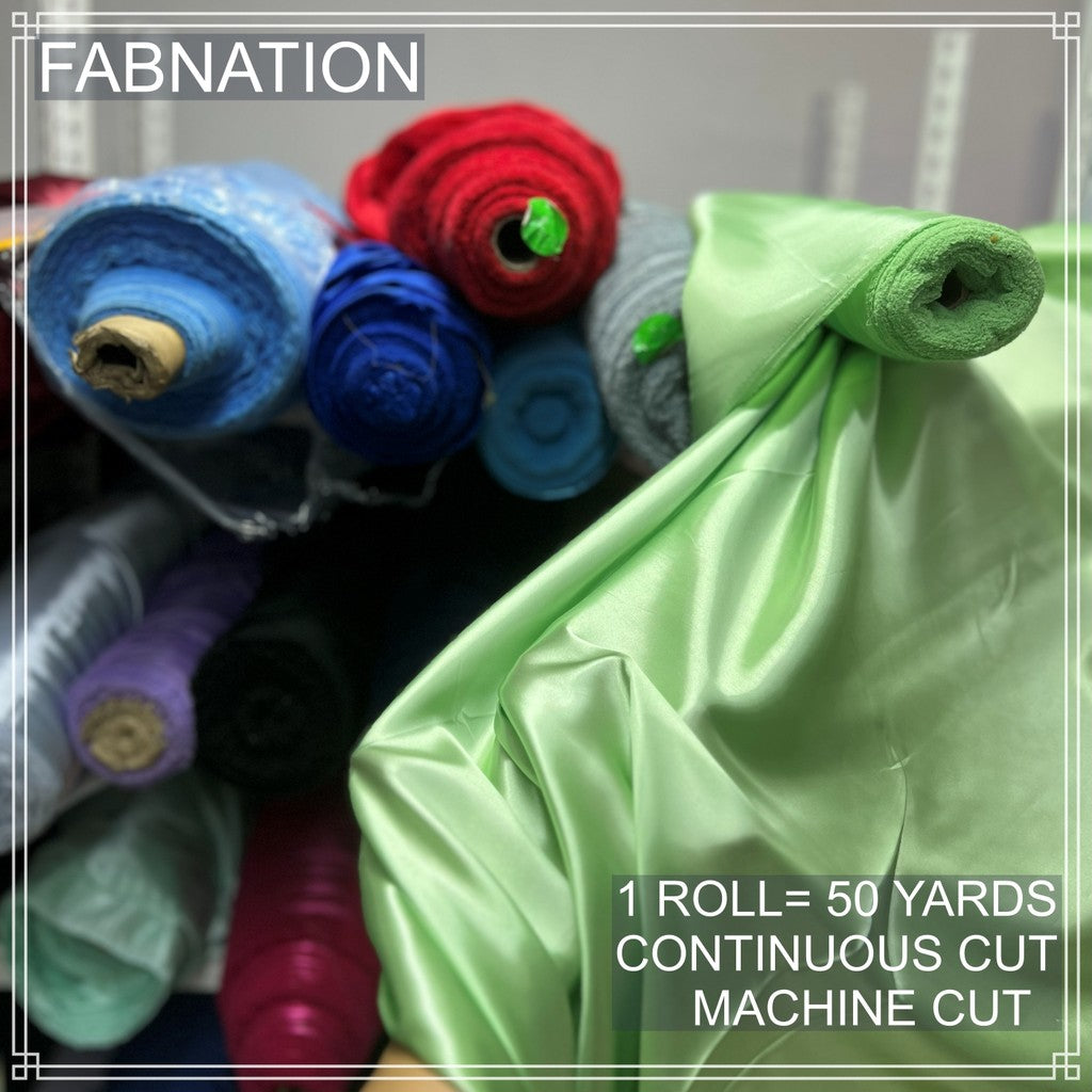 PREMIUM CLASSIC SATIN FABRIC PER ROLL IS 50 YARDS AND FIXED 60 INCHES WIDTH BY FABNATION