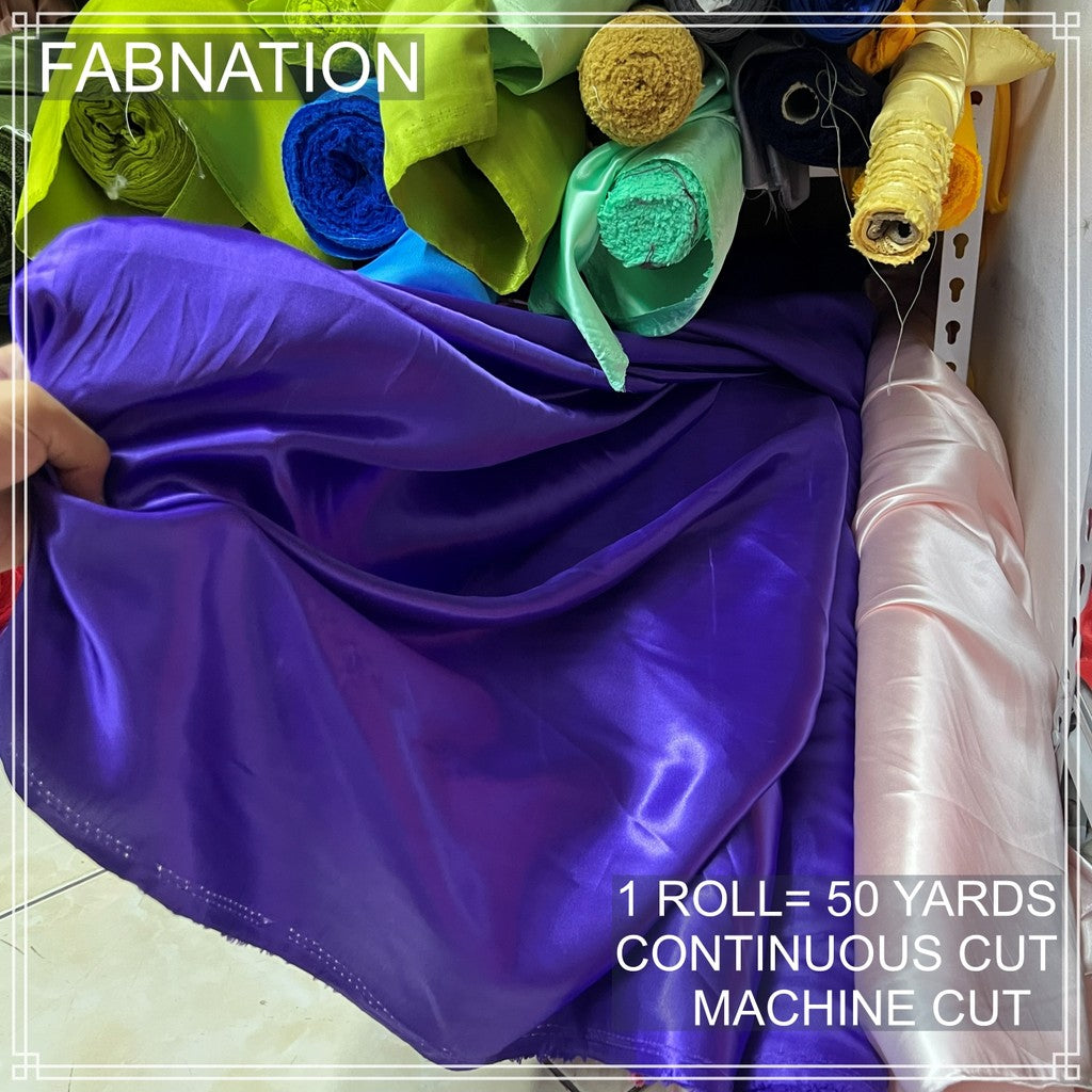 PREMIUM CLASSIC SATIN FABRIC PER ROLL IS 50 YARDS AND FIXED 60 INCHES WIDTH BY FABNATION