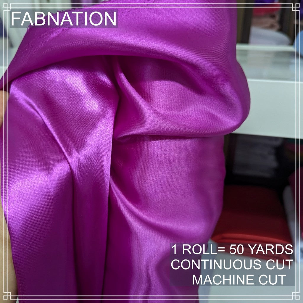 PREMIUM CLASSIC SATIN FABRIC PER ROLL IS 50 YARDS AND FIXED 60 INCHES WIDTH BY FABNATION