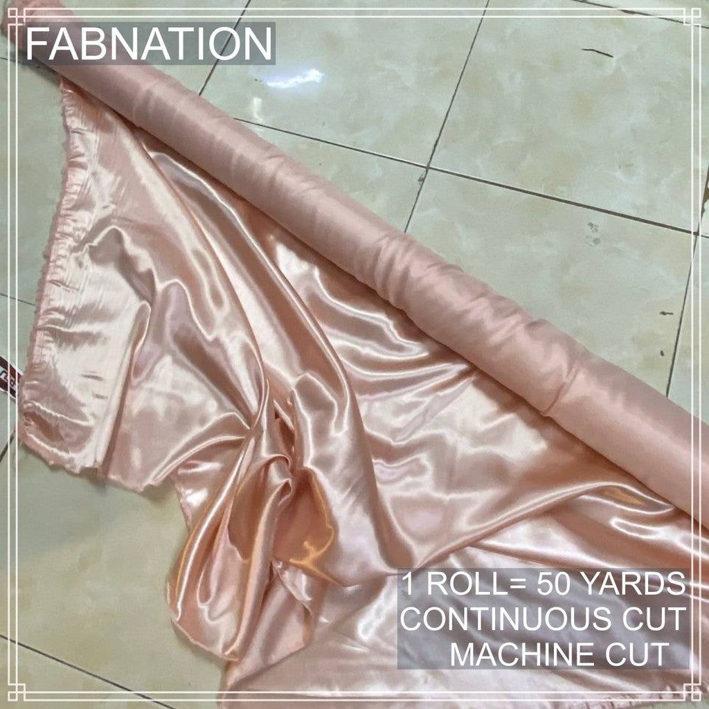 PREMIUM CLASSIC SATIN FABRIC PER ROLL IS 50 YARDS AND FIXED 60 INCHES WIDTH BY FABNATION