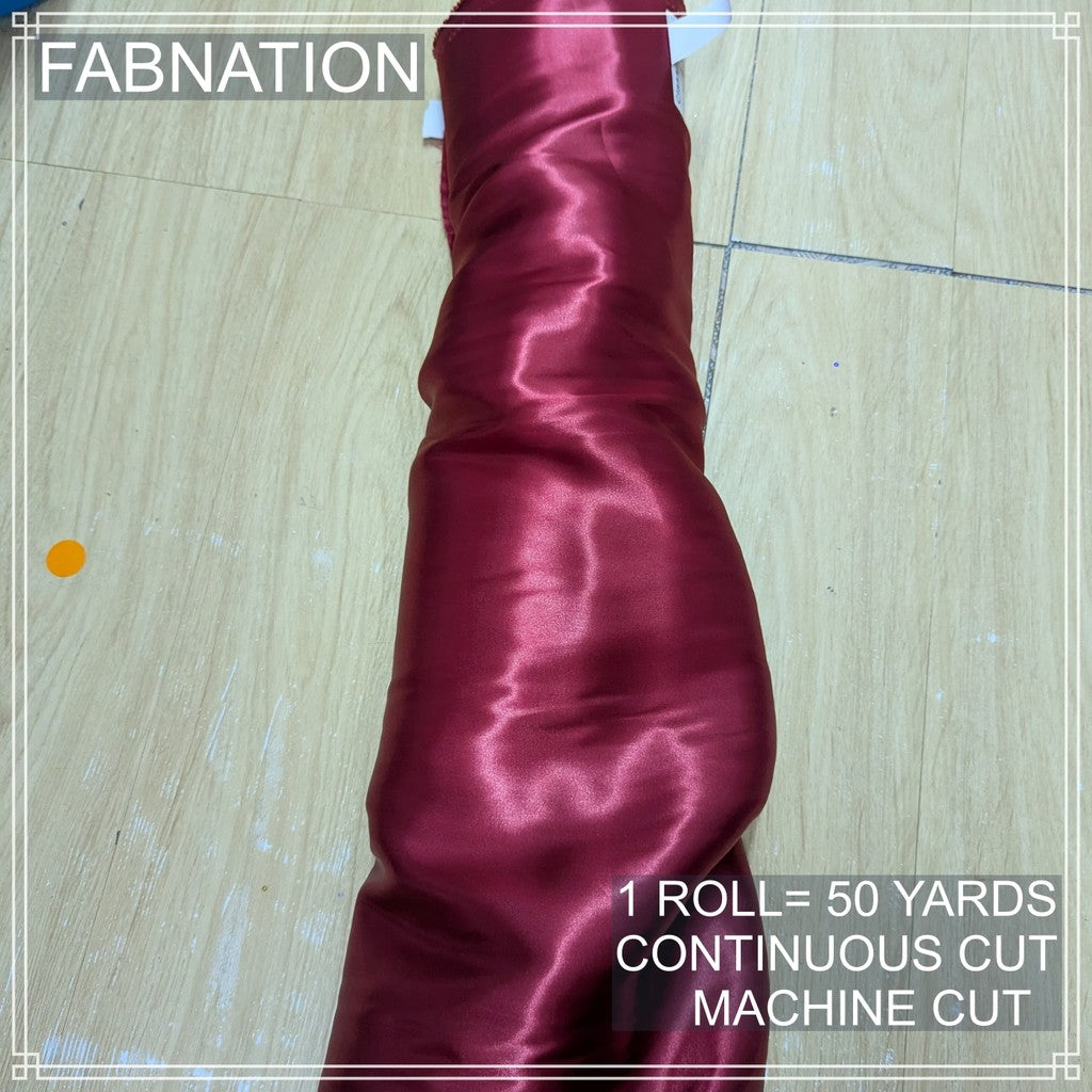 PREMIUM CLASSIC SATIN FABRIC PER ROLL IS 50 YARDS AND FIXED 60 INCHES WIDTH BY FABNATION