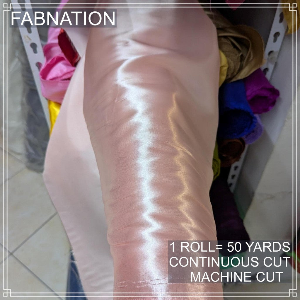 PREMIUM CLASSIC SATIN FABRIC PER ROLL IS 50 YARDS AND FIXED 60 INCHES WIDTH BY FABNATION