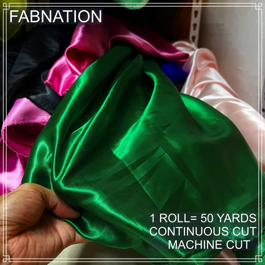 PREMIUM CLASSIC SATIN FABRIC PER ROLL IS 50 YARDS AND FIXED 60 INCHES WIDTH BY FABNATION