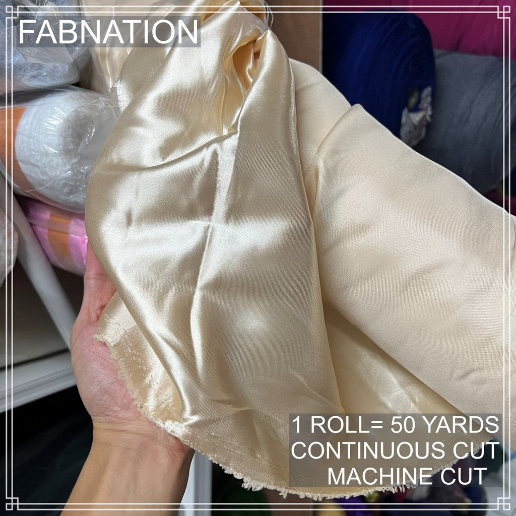 PREMIUM CLASSIC SATIN FABRIC PER ROLL IS 50 YARDS AND FIXED 60 INCHES WIDTH BY FABNATION