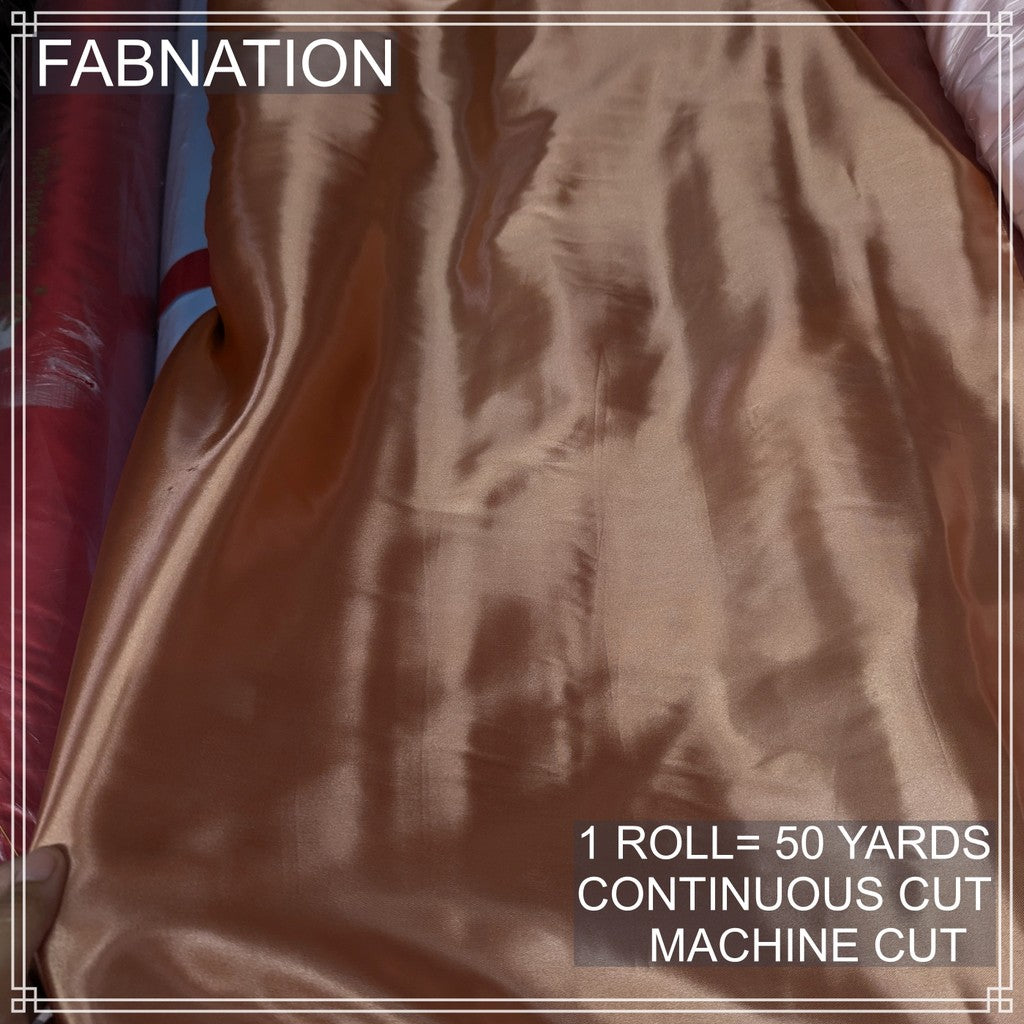 PREMIUM CLASSIC SATIN FABRIC PER ROLL IS 50 YARDS AND FIXED 60 INCHES WIDTH BY FABNATION