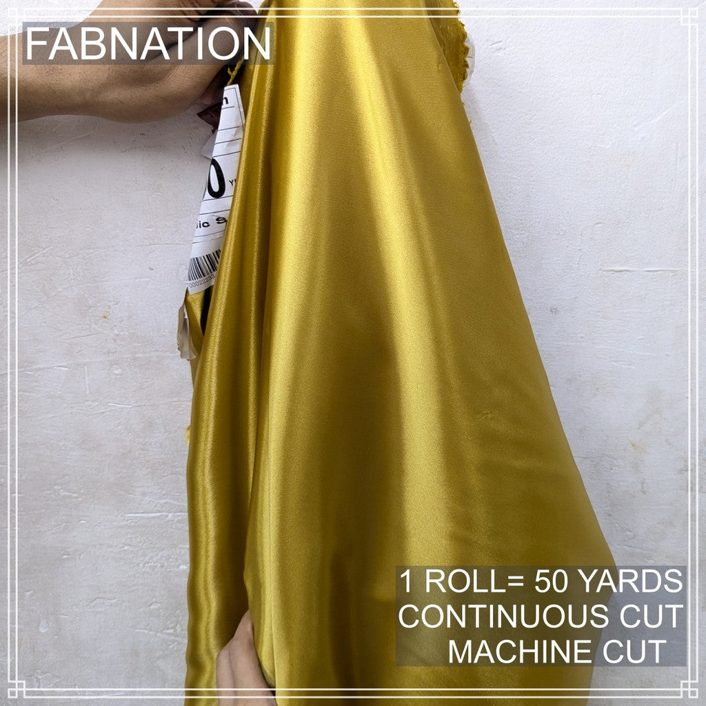 PREMIUM CLASSIC SATIN FABRIC PER ROLL IS 50 YARDS AND FIXED 60 INCHES WIDTH BY FABNATION