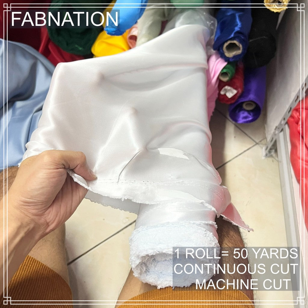 PREMIUM CLASSIC SATIN FABRIC PER ROLL IS 50 YARDS AND FIXED 60 INCHES WIDTH BY FABNATION