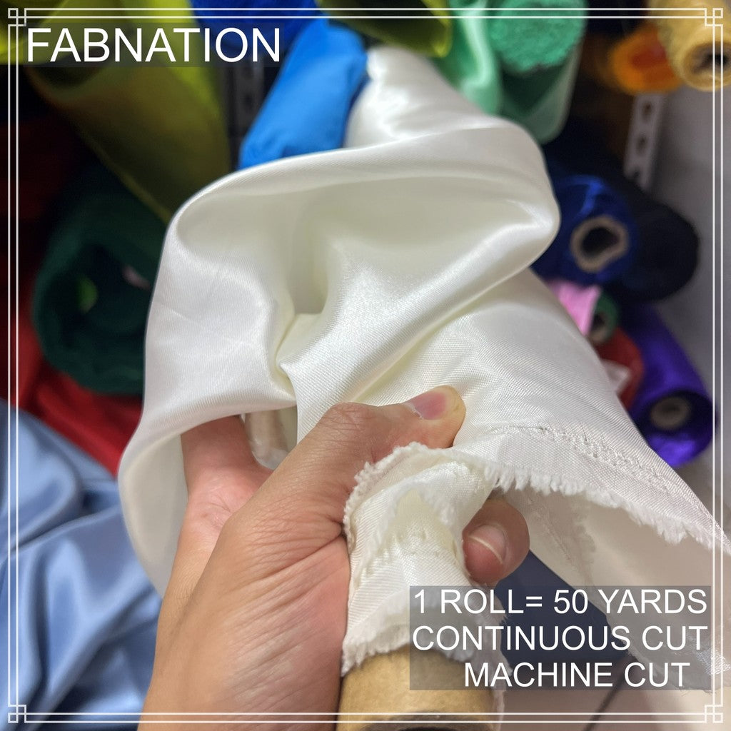 PREMIUM CLASSIC SATIN FABRIC PER ROLL IS 50 YARDS AND FIXED 60 INCHES WIDTH BY FABNATION