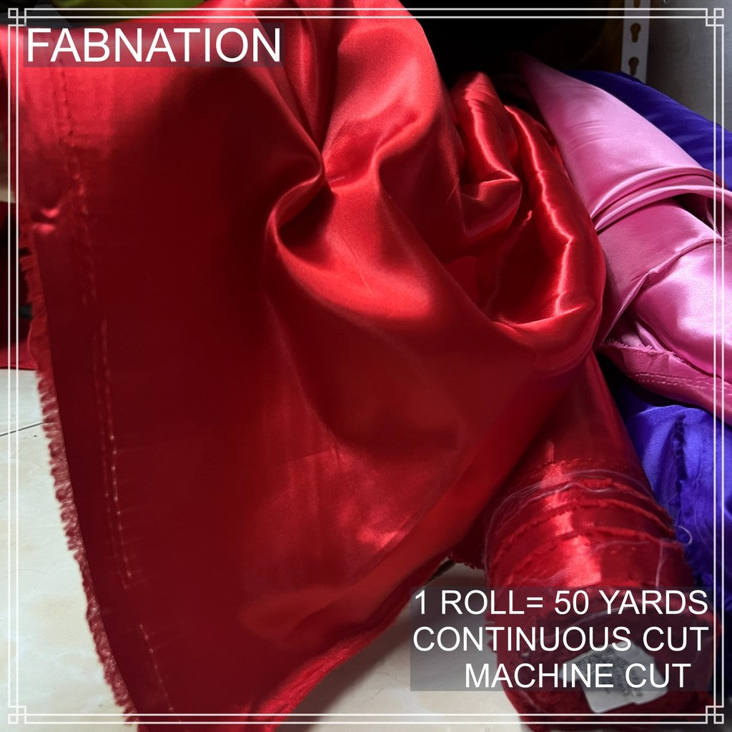 PREMIUM CLASSIC SATIN FABRIC PER ROLL IS 50 YARDS AND FIXED 60 INCHES WIDTH BY FABNATION