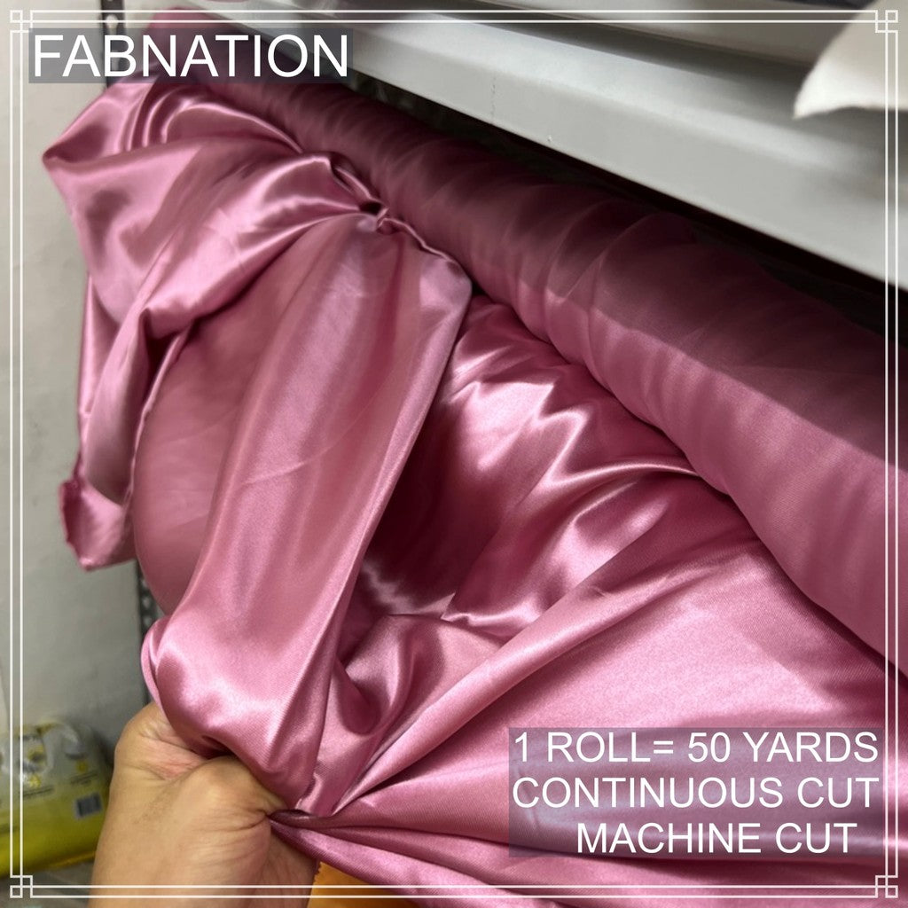 PREMIUM CLASSIC SATIN FABRIC PER ROLL IS 50 YARDS AND FIXED 60 INCHES WIDTH BY FABNATION